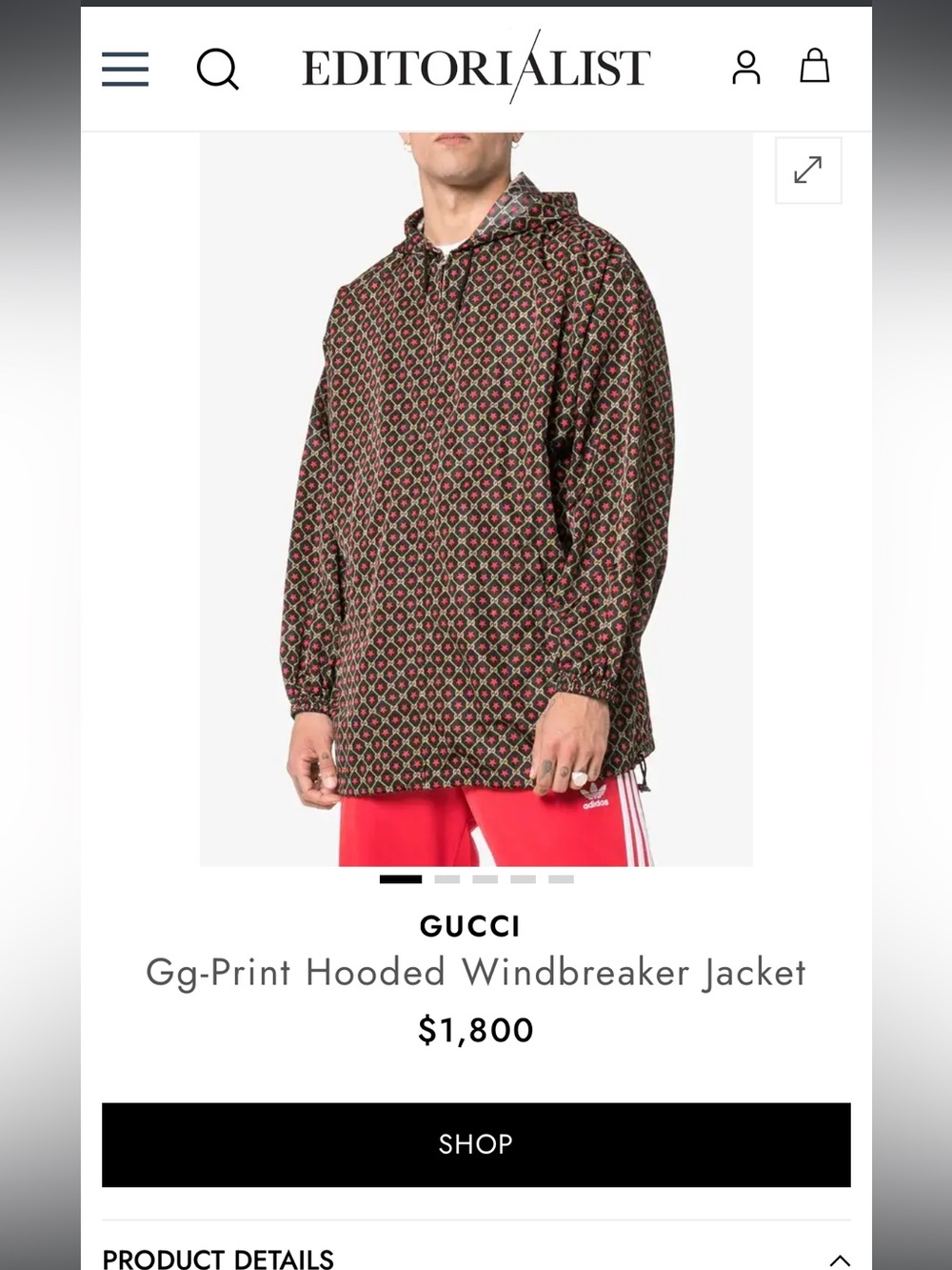 Gucci Unisex Windbreaker Jacket Red Star and GG Motif - Picture 15 of 15
